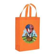 Borsa in tessuto non tessuto stampato a palloncino, stampa su richiesta, dimensioni: 35x25x10 cm (arancione)