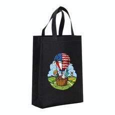 Borsa in tessuto non tessuto stampato a palloncino, stampa su richiesta, dimensioni: 35x25x10 cm (nero)