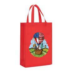 Borsa in tessuto non tessuto stampato a palloncino, stampa su richiesta, dimensioni: 35x25x10 cm (rosso)