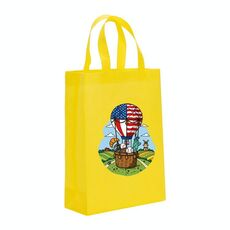 Borsa in tessuto non tessuto stampato a palloncino, stampa su richiesta, dimensioni: 35x25x10 cm (giallo)