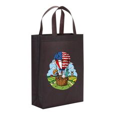 Borsa in tessuto non tessuto stampato a palloncino, stampa su richiesta, dimensioni: 35x25x10 cm (caffè)