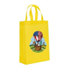 Borsa in tessuto non tessuto stampato a palloncino, stampa su richiesta, dimensioni: 38x30x10 cm (giallo)