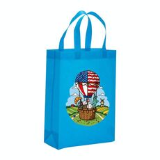 Borsa in tessuto non tessuto stampato a palloncino, stampa su richiesta, dimensioni: 38x30x10 cm (azzurro cielo)