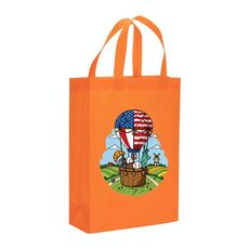 Borsa in tessuto non tessuto stampato a palloncino, stampa su richiesta, dimensioni: 41x35x12 cm (arancione)