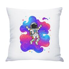 Federa per cuscino da divano con stampa astronauta, senza stampa centrale, su richiesta, dimensioni: 50x50 cm (raso lucido)