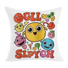 Federa per cuscino da divano con stampa di facce buffe, senza stampa centrale, su richiesta, dimensioni: 35x35 cm (peluche corto)