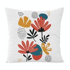 Federa per cuscino per divano con stampa a fiori, senza stampa centrale, su richiesta, dimensioni: 40x40 cm (velluto granulare Twill)