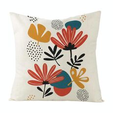 Federa per cuscino per divano con stampa a fiori, senza stampa centrale, su richiesta, dimensioni: 45x45 cm (lino bianco)