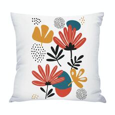 Federa per cuscino per divano con stampa a fiori, senza stampa centrale, su richiesta, dimensioni: 45x45 cm (raso lucido)