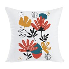 Federa per cuscino per divano con stampa a fiori, senza stampa centrale, su richiesta, dimensioni: 45x45 cm (velluto color pesca)