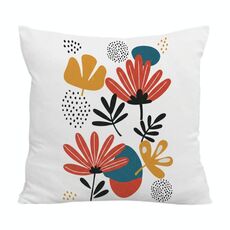 Federa per cuscino per divano con stampa a fiori, senza stampa centrale, su richiesta, dimensioni: 45x45 cm (velluto di cristallo)