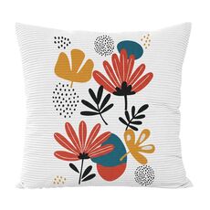 Federa per cuscino per divano con stampa a fiori, senza stampa centrale, su richiesta, dimensioni: 50x50 cm (velluto granulare Twill)