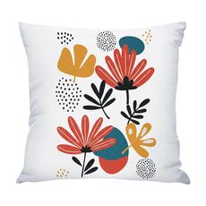 Federa per cuscino per divano con stampa a fiori, senza stampa centrale, su richiesta, dimensioni: 50x50 cm (raso lucido)
