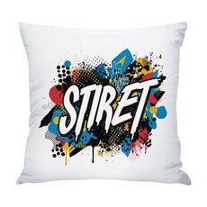 Cuscino per divano con stampa alfabeto con stampa centrale su richiesta, dimensioni: 40x40 cm (raso lucido)