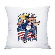 Cuscino per divano stampato per bambini con stampa centrale su richiesta, dimensioni: 60x60 cm (raso brillante)