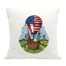 Cuscino per divano con stampa a palloncino con stampa centrale su richiesta, dimensioni: 35x35 cm (velluto olandese)