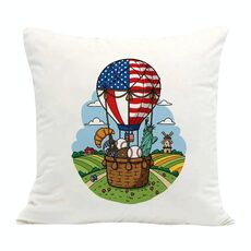 Cuscino per divano con stampa a palloncino con stampa centrale su richiesta, dimensioni: 45x45 cm (velluto olandese)