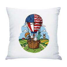 Cuscino per divano con stampa a palloncino con stampa centrale su richiesta, dimensioni: 45x45 cm (raso lucido)
