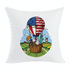 Cuscino per divano con stampa a palloncino con stampa centrale su richiesta, dimensioni: 50x50 cm (elasticità bidirezionale)