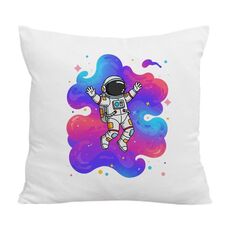Cuscino per divano stampato con astronauta con stampa centrale su richiesta, dimensioni: 35x35 cm (velluto di cristallo)