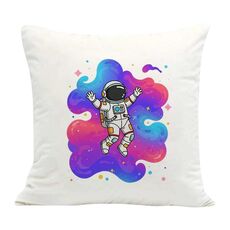 Cuscino per divano stampato con astronauta con stampa centrale su richiesta, dimensioni: 45x45 cm (velluto olandese)