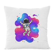 Cuscino per divano stampato con astronauta con stampa centrale su richiesta, dimensioni: 45x45 cm (velluto granulare Twill)
