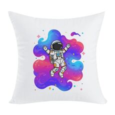Cuscino per divano stampato con astronauta con stampa centrale su richiesta, dimensioni: 50x50 cm (elasticità bidirezionale)