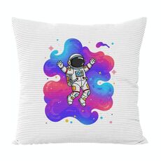 Cuscino per divano stampato con astronauta con stampa centrale su richiesta, dimensioni: 60x60 cm (velluto granulare Twill)