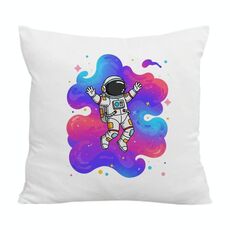 Cuscino per divano stampato con astronauta con stampa centrale su richiesta, dimensioni: 60x60 cm (velluto di cristallo)