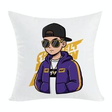 Cuscino per divano stampato hipster con stampa centrale su richiesta, dimensioni: 45x45 cm (elasticità bidirezionale)