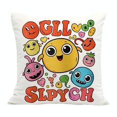 Cuscino per divano stampato con faccia buffa e stampa centrale su richiesta, dimensioni: 45x45 cm (velluto olandese)