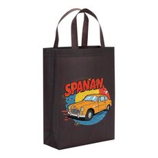 Borsa in tessuto non tessuto stampato per auto, stampa su richiesta, dimensioni: 35x25x10 cm (caffè)