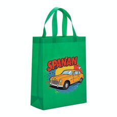 Borsa in tessuto non tessuto stampato con stampa su auto, stampa su richiesta, dimensioni: 38x30x10 cm (verde erba)