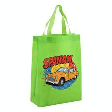 Borsa in tessuto non tessuto stampato per auto, stampa su richiesta, dimensioni: 38x30x10 cm (verde frutta)