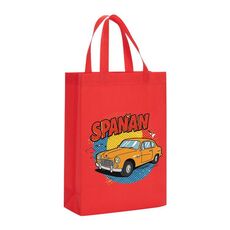 Borsa in tessuto non tessuto stampato per auto, stampa su richiesta, dimensioni: 38x30x10 cm (rosso)