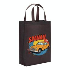 Borsa in tessuto non tessuto stampato per auto, stampa su richiesta, dimensioni: 38x30x10 cm (caffè)
