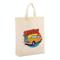 Borsa in tessuto non tessuto stampato per auto, stampa su richiesta, dimensioni: 38x30x10 cm (beige)