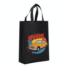 Borsa in tessuto non tessuto stampato per auto, stampa su richiesta, dimensioni: 41x35x12 cm (nero)