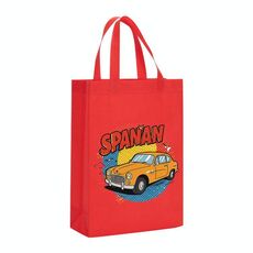 Borsa in tessuto non tessuto stampato per auto, stampa su richiesta, dimensioni: 41x35x12 cm (rosso)
