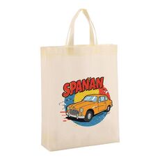 Borsa in tessuto non tessuto stampato per auto, stampa su richiesta, dimensioni: 41x35x12 cm (beige)