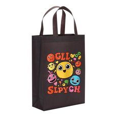 Borsa in tessuto non tessuto con stampa di facce divertenti, stampa su richiesta, dimensioni: 35x25x10 cm (caffè)