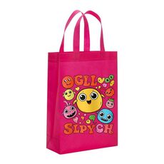Borsa in tessuto non tessuto con stampa di faccine divertenti, stampa su richiesta, dimensioni: 35x25x10 cm (rosa rossa)