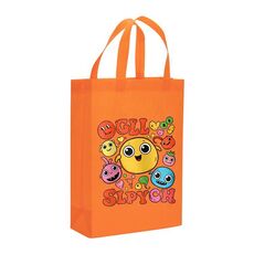 Borsa in tessuto non tessuto con stampa di faccine divertenti, stampa su richiesta, dimensioni: 38x30x10 cm (arancione)