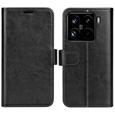 Per Xiaomi 15 Pro R64 Texture Custodia per telefono in pelle con flip orizzontale (nero)