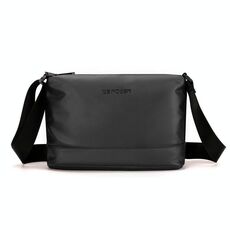 WEPOWER Borsa a tracolla semplice per uomo Borsa a tracolla leggera casual da pendolare (nera)