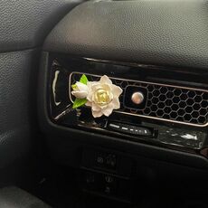 Diffusore di aromaterapia per auto in pietra, bocchetta dell'aria per auto, fragranza decorativa Gardenia (bianco)