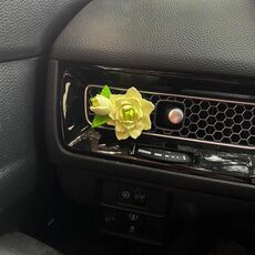 Diffusore di aromaterapia per auto in pietra, bocchetta dell'aria per auto, fragranza decorativa Gardenia (verde)