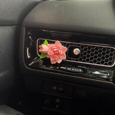 Diffusore di aromaterapia per auto in pietra, bocchetta dell'aria per auto, fragranza decorativa Gardenia (rosa)