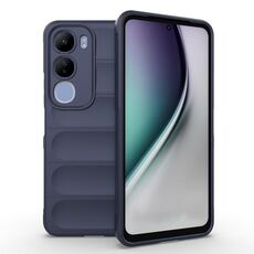 Per vivo Y29 5G / Y19s 4G Custodia per telefono in TPU + flanella Magic Shield (blu scuro)
