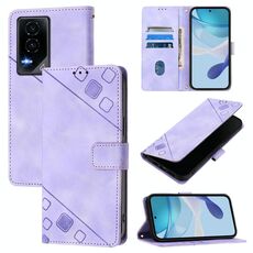 Custodia per telefono in pelle goffrata effetto pelle per Honor GT (viola chiaro)